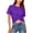 1Purple, variant on Summer Cropped Top for Women Twist Front Tee T-Shirt Backless Tops Round Neck Short Sleeve T Shirt Fashion Sexy Blouse Slim Fit Crop Shirts Lightweight Casual Tees