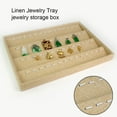 thumbnail image 3 of Jewelry Box Display Tray Earrings Holder Flax Fine Workmanship Organizer Necklace Mount Multipurpose Rings Rack 24 Plates, 3 of 6