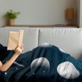 thumbnail image 3 of Moon Phases Soft Flannel Fleece Blanket, Astrological Cosmic Design of Process Silhouettes in the Night Sky, Cozy Plush for Indoor and Outdoor Use, 70" x 90", Petrol Blue Pale Grey, by Ambesonne, 3 of 5