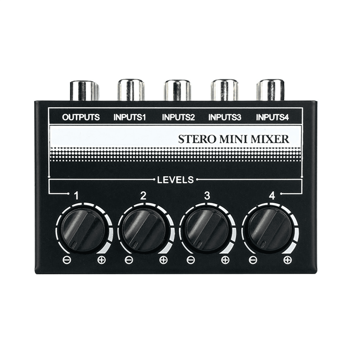 2X 4 Channel Stereo Audio Mixer Support Input and Output Mini Passive Stereo Mixer with Separate Volume Controls,2 x Stereo Audio Mixer,black