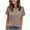 Khaki, variant on Annhoo Summer Tops for Women Ribbed Knit Crew Neck Casual Tunic T-Shirts Short Sleeve Vacation Trendy Blouse