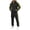 Mens Two Piece Sets - A01 Green, variant on Maqroz Breathable Men's Summer 2-Piece Suit Long Sleeve Zip Up Top and Straight Leg Pants Fashion Lapel Color Block Workout Sets for Racing