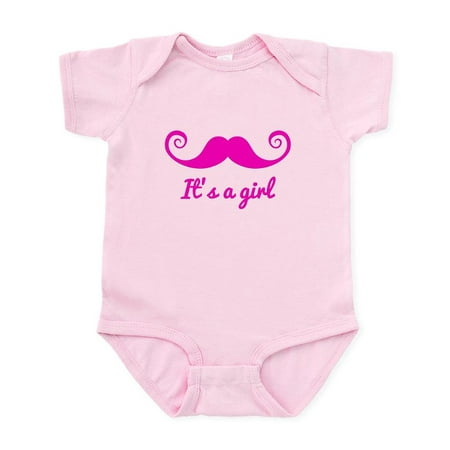 

CafePress - Its A Girl Design With Pink Mustache Body Suit - Baby Light Bodysuit Size Newborn - 24 Months
