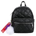 thumbnail image 2 of Mochila de cuero con bolas de pelo para mujer morral escolar Ehuebsd de gran capacidad bolso de viaje para adolescentes estudiantes, 2 of 9