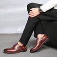 thumbnail image 6 of Men's Casual Dress Oxford Shoes Comfortable Anti-slip Classic Retro Leather Derby Loafers Wedding Business Moccasin Brown 9 US, 6 of 7