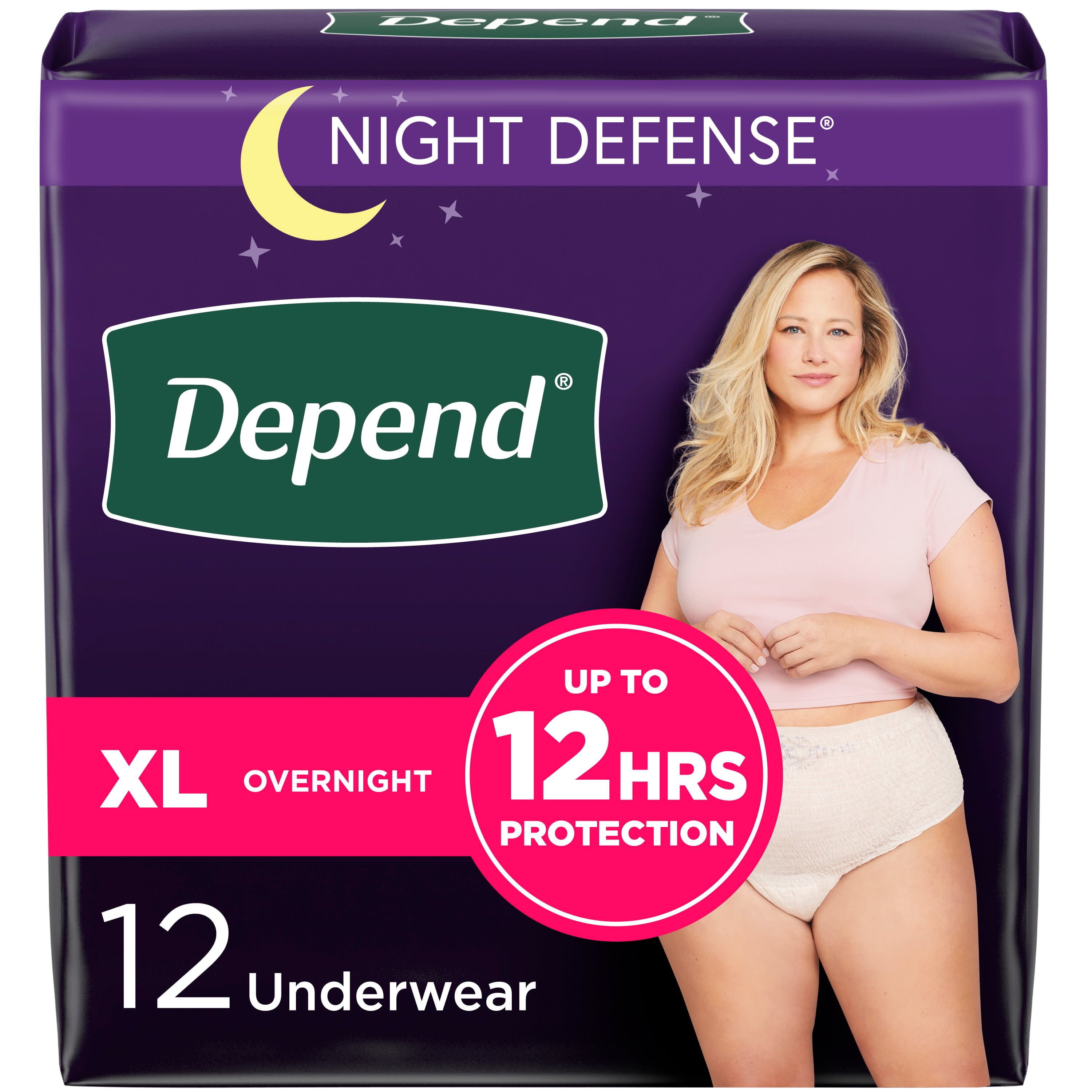 Depend Night Defense Adult Incontinence Underwear for Women, Overnight