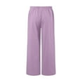 thumbnail image 5 of SNKSDGM Women's Plus Womens Sweatpants Plus Size Petite Wide Leg Pants for Women Casual Summer Women's Linen Summer Palazzo Pants Flowy Wide Leg Beach Pants with Pockets, 5 of 5