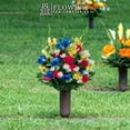 thumbnail image 5 of Sympathy Silks Artificial Cemetery Flowers Blue Anemone Garden Mix, 5 of 6