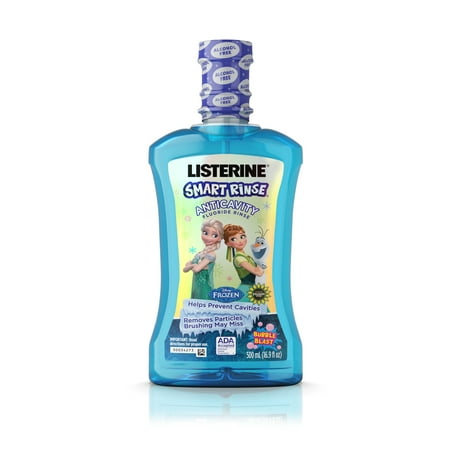 (2 pack) Listerine Smart Rinse Kids Alcohol-Free Mouthwash, Bubble Gum, 500