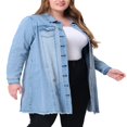 thumbnail image 4 of Unique Bargains Vestes en Jean Longues à Manches Longues pour Femmes, 4 of 6