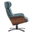 thumbnail image 4 of CHITA Swivel Recliner Chair with Ottoman Set & Adjustable Headrest, Leather Lounge Accent Arm Chairs for Living Room Bedroom, Teal Blue, 4 of 17
