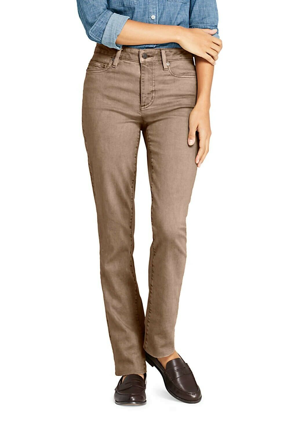 Lands' End Women's Mid Rise Straight 