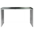 thumbnail image 2 of Pangea Home Lux 59" Modern Brushed Steel Metal and Glass Desk in Silver, 2 of 4