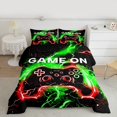 thumbnail image 2 of Castle Fairy Video Game 3-Piece Full Size Comforter Sets for Teens Women Men,Abstract Orange Lightning Bedding Comforter Set,Gradient Gamer Lightweight Bedding Sets,Super Cozy Room Decor, 2 of 8