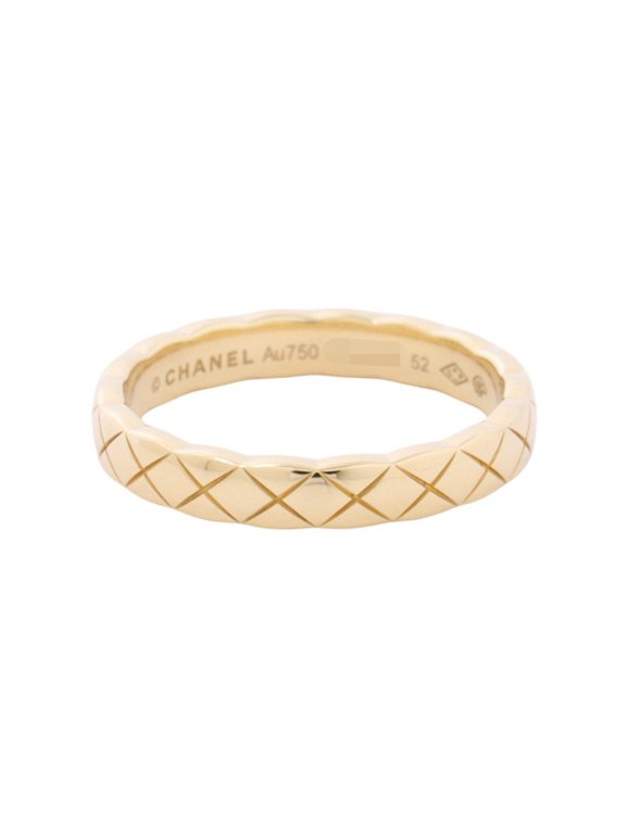 Pre-Owned Chanel Coco Crush Collection Mini Ring, 18K Yellow Gold, Ring Size 52, J11794....