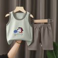 thumbnail image 2 of Floleo Kids Summer Tank Top and Shorts Set Cute Dog Print Round Neck Sleeveless Casual 2 Piece Outfit for Play School and Daily Wear, 2 of 4