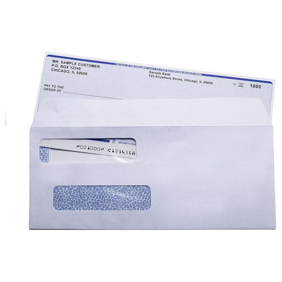 500 Double Window Security Envelopes - Self-Sealing Check Envelopes - 3 5/8 x 8 3/4 - Business & Personal Mailers - QuickBooks & Computer Checks Compatible
