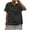 Black, variant on Womens Cotton Linen Tops Summer Button Up Hooded Short Sleeve Tops with Side Drawstring Loose Fit Peasant Gauze Casual Basic Tees Purple M