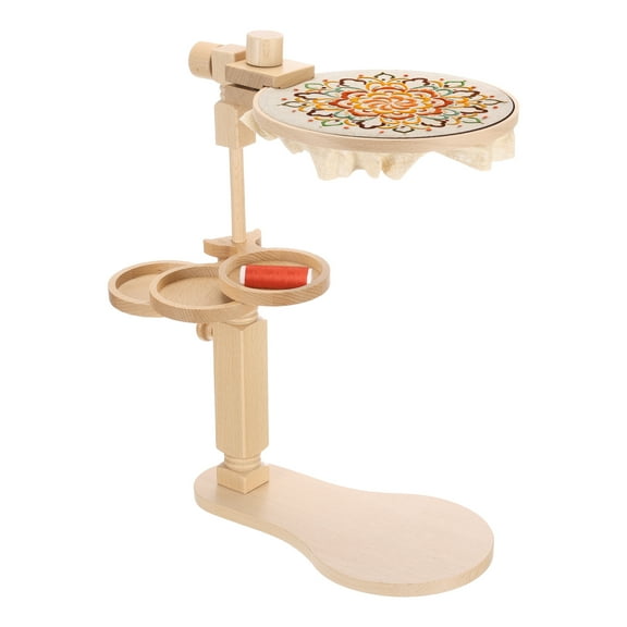 Uxcell Embroidery Hoop Stand, Adjustable Beech Wood Cross Stitch Holder