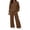Brown #106, variant on Women's 2 Piece Sweatsuit Set Crewneck Pullover and Wide Leg Pants Relaxed Casual Fall Fleece Lounge Outfit Set