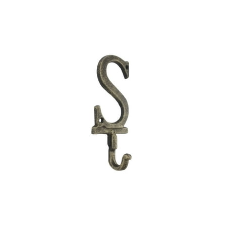

[Pack Of 2] Rustic Gold Cast Iron Letter S Alphabet Wall Hook 6