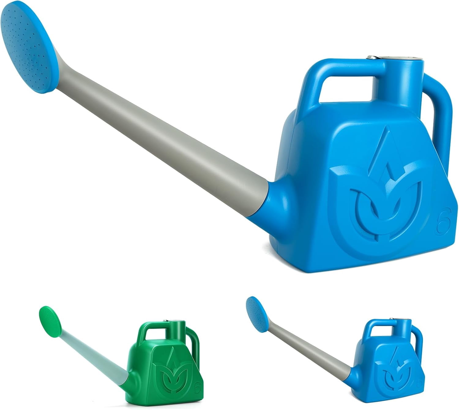 XXXFLOWER 1.5 Gallon Blue Watering Can, Lightweight 6L Watering Pot with Detachable Nozzle for Indoor & Outdoor Plants