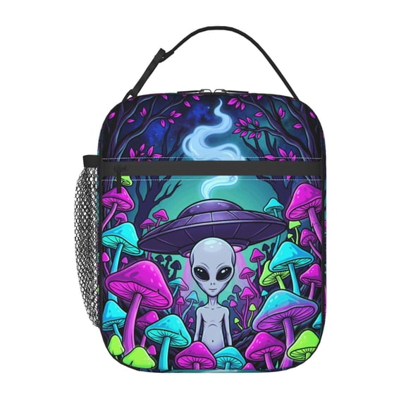 Alien Lunch Bag, Insulated Lunch Tote For Women And Men, Reusable Cooler Bag For Work Office Travel And Daily Use