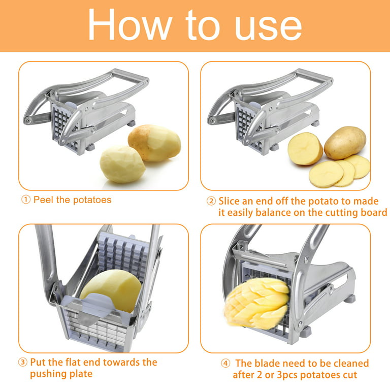 GULKA Commercial Grade French Fry Cutter With 2 Blades, Professional Potato  Cutter Stainless Steel, Potato Slicer French Fries, Press French Fries