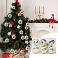 thumbnail image 4 of Twfbrm Christmas Tree Decorations Ornament Set-6ct White Gold Shatterproof Christmas Ball Ornaments, 6cm/2.4" Hanging Decor for Xmas Holiday Party, 4 of 5