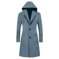 thumbnail image 4 of Womens Peacoat Single- Trench Coats Loose Long Hooded Jacket (Blue XXL), 4 of 5