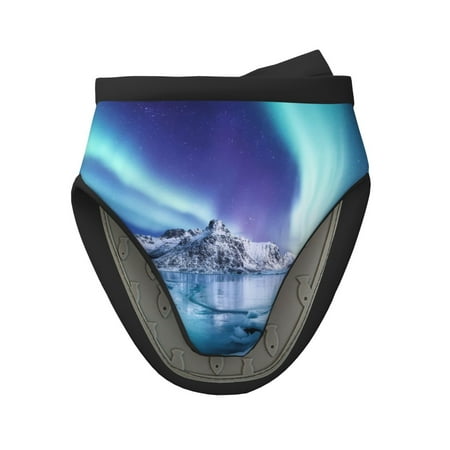

Tebeau Night At Lake Aurora 1 Print Short Oven Mitts Heat Resistant Silicone Kitchen Mini Oven Mitts Non-Slip Grip Surfaces and Hanging Loop Gloves