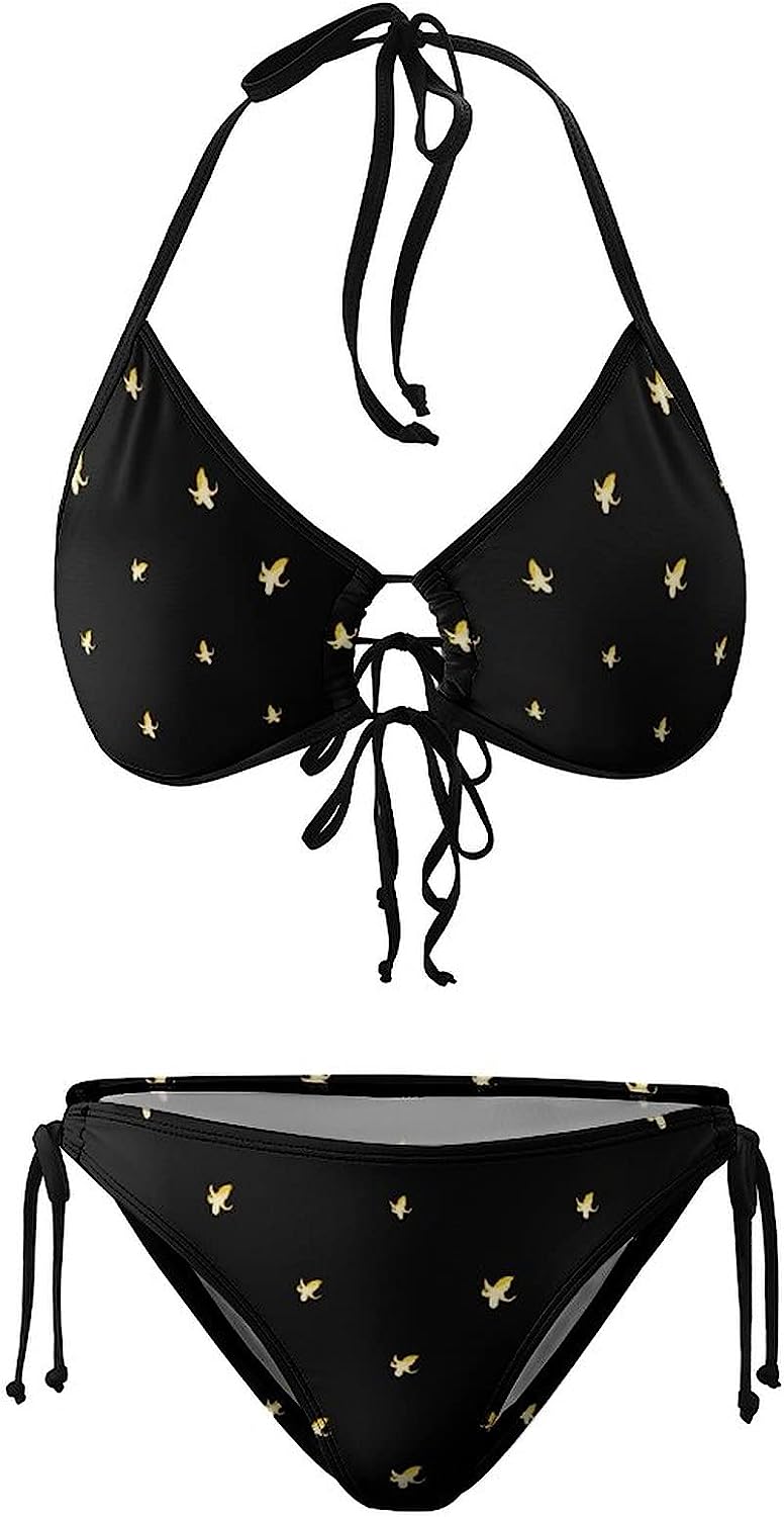 Banana Bikini Sets Halter Triangle Tie Side Two Piece Women Swimsuits