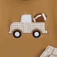 thumbnail image 4 of Toddler Boy Summer Outfits for Boys Toddler Kids Baby Boy Summer Clothes Sets Letter Print Short Sleeve Tops Shorts Outfits Gibobby(4-5 Years,Coffee), 4 of 5