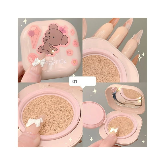 Cushion Foundation Concealer Oil Control Brighten Skin Tone Waterproof Foundation Primer Makeup Make Up Foundation, 1#Bright White