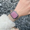thumbnail image 4 of Leather Band Compatible for Apple Watch Bands Women 42/44/45/46/49mm Dressy Heart Design Slim Leather Strap with Adjustable Buckle Bracelet for iWatch Series 10/9/SE/8/7/6/5/4/3/2/1/Ultra, Pink, 4 of 8