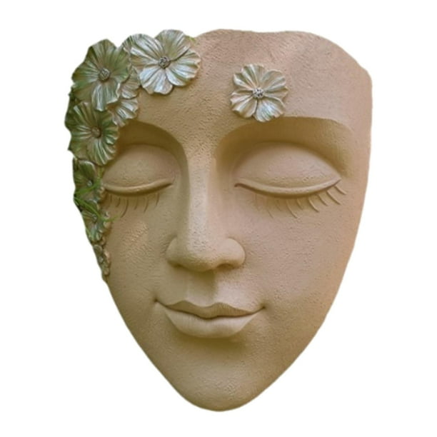 Escultura facial, maceta, maceta creativa de resina, maceta colgante, estatua de jardín Caqui