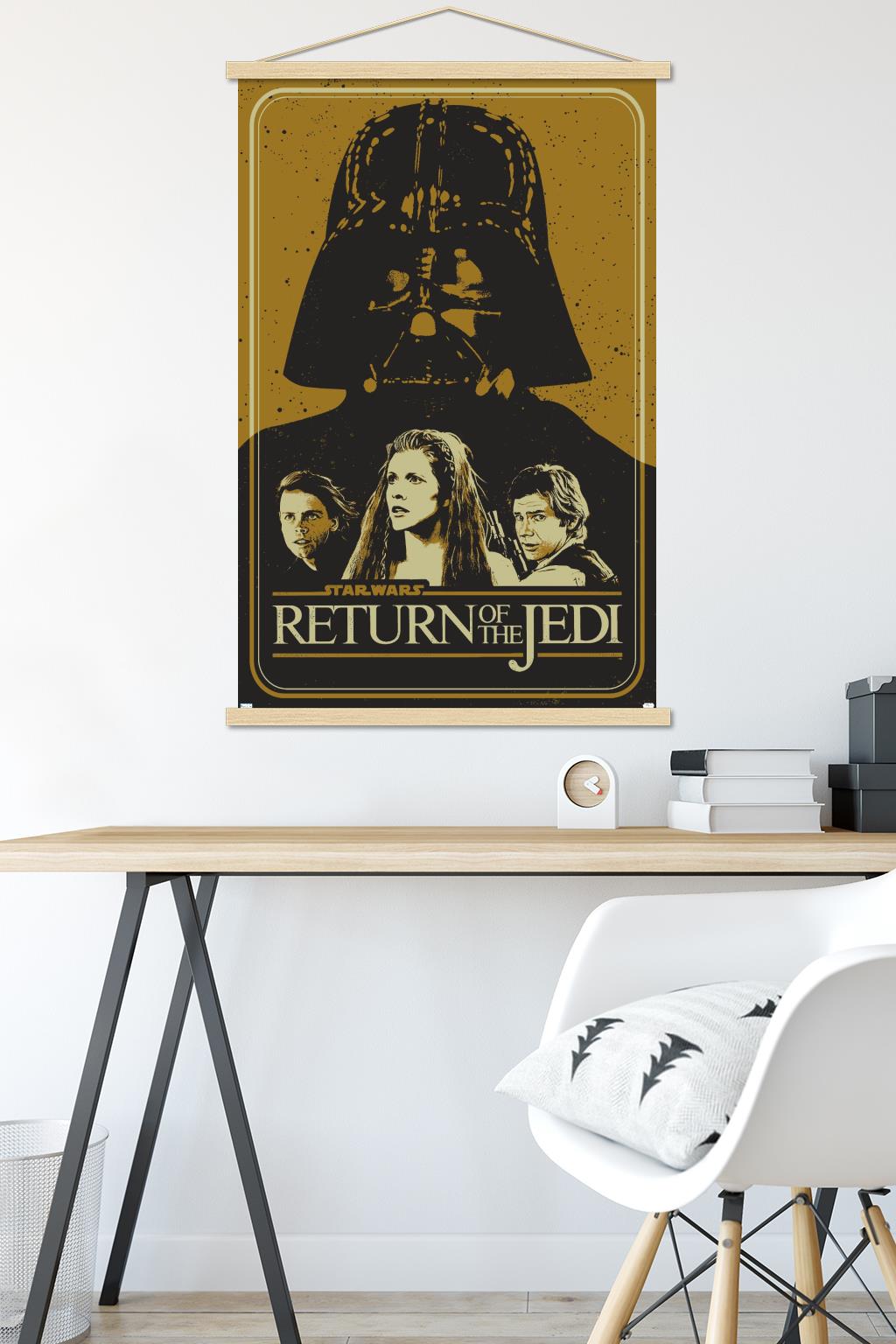 Star Wars: Return of the Jedi - Gold Illustration Wall Poster with Magnetic Frame, 22.375" x 34"
