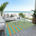 thumbnail image 6 of Addison Rugs Chantille Indoor/Outdoor Transitional Stripes Aqua Washable Rectangle Rug, 10' x 14', 6 of 6