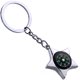 thumbnail image 3 of Portable Outdoor Zinc Alloy Five Pointed Star Compass Keychain Ring Chain Gift, 3 of 8