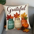 thumbnail image 4 of Colorful Thanksgiving Pillow Cover, Print Design, For Sofa & Bed, Festive Home Decor, Soft Polyester, 4 of 6
