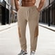 thumbnail image 1 of Ceisia Men Solid Color Corduroy Drawstring Pants Elastic Waist Tapered Leg Gift Trousers, 1 of 8