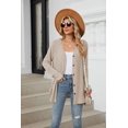 thumbnail image 2 of Women's Long Sleeve Knit Sweater Open Front Cardigan Button Loose Outerwear Tie Front Knot Tops, 2 of 3