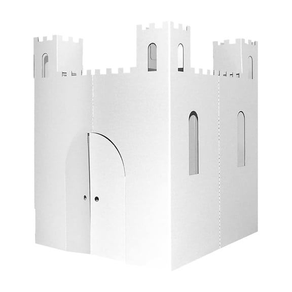 Easy Playhouse Blank Castle - Kids Art & Craft for Indoor & Outdoor Fun, Color, Draw, Doodle on this Blank Canvas–Decorate & Personalize a Cardboard Fort, 32" X 32" X 43. 5" -Age 3 