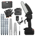 thumbnail image 4 of Mini Cordless Electric Chainsaw 4In And 6In Dual Blade Portable Handheld Rechargeable 20000RPM Pure Copper Motor 2200mAh Battery 28Ft Chain Speed For Wood Branches Firewood Cutting Garden Tool Set, 4 of 10