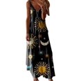 thumbnail image 1 of LAICAIW Robe d'Été Teinture sur Nœuds Florale Col en V Aguichant Sans Manches Femme Longue Mode Ample Maxi Robes Plage Fête Robe d'Été, 1 of 4