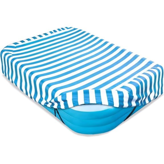 Rectangular Pool Cover,Waterproof Cover for 120" L x 72" W Inflatable Pool, 10' x 6' Rectangle Above Ground Swimming Pool Cover, with Elastic Band Increase Stability(Cover only,Blue)