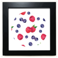 thumbnail image 1 of Blueberry Fraise Fruit Illustration Pattern Noir Carré Cadre Photo Mur Table, 1 of 3
