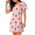 thumbnail image 2 of Disketp Hand Drawn Strawberry para Camisón Corto de Manga Corta para Mujeres, Camisón Cómodo con Escote Redondo, Bonito y Confortable, 2 of 6