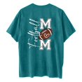 thumbnail image 4 of Tops Cortos para las Mujeres, Doble Cara Impreso Cuello Redondo Gota Hombro Camiseta, Top Estirable Casual, 4 of 5
