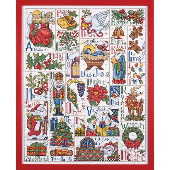 Kit de punto de cruz Design Works Crafts Christmas ABC Sampler